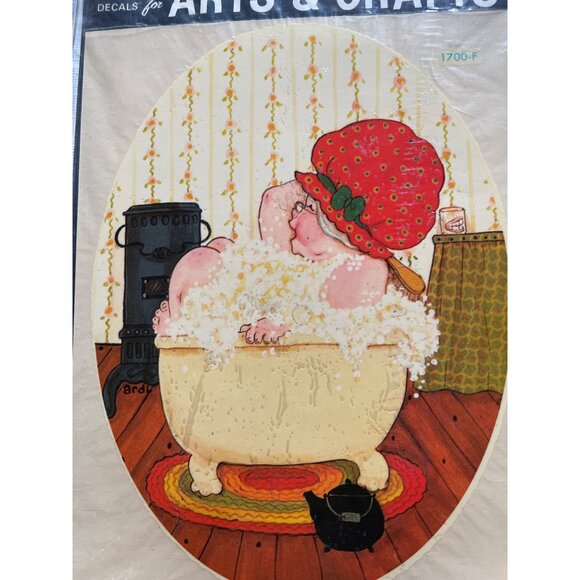 Vintage 1970s Meyercord Ardy Decal Set Grandpa Grandma Country Decor Homey Farm - Picture 4 of 9